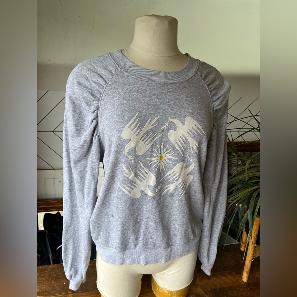 Anthropologie Jason K. Yun Doves Graphic Sweatshirt Size M View 6